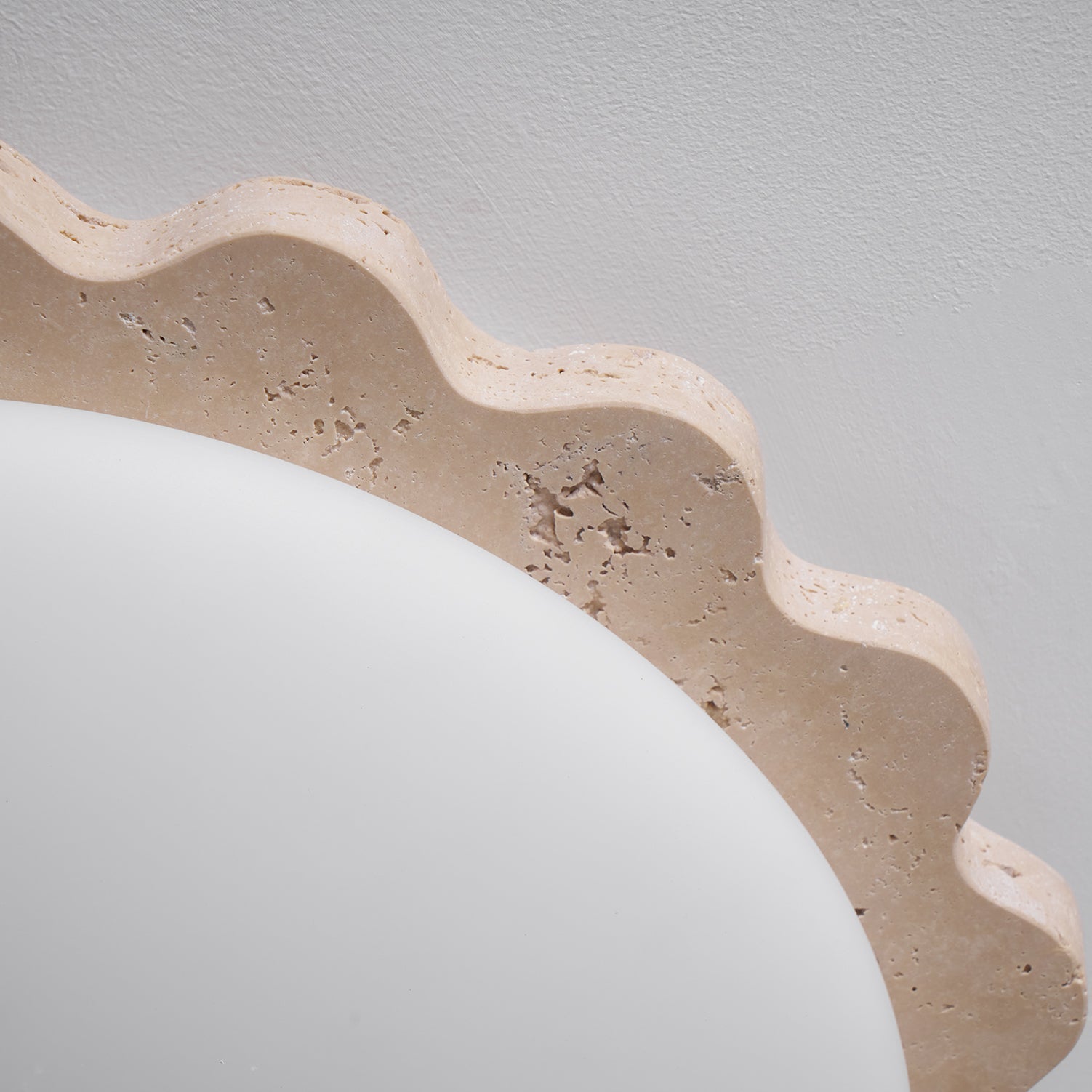Crestwood Travertine Scallop Edge Ceiling Light