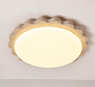 Crestwood Travertine Scallop Edge Ceiling Light