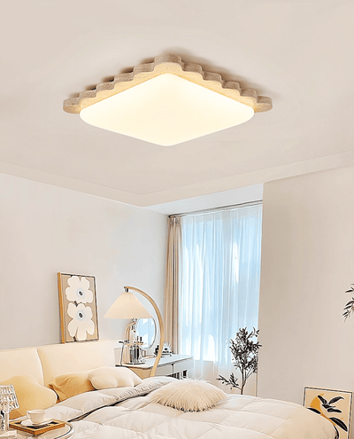 Crestwood Travertine Scallop Edge Ceiling Light