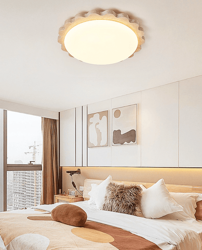 Crestwood Travertine Scallop Edge Ceiling Light