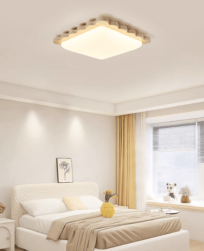 Crestwood Travertine Scallop Edge Ceiling Light