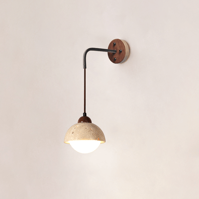 Travertine Swing Arm Wall Sconce