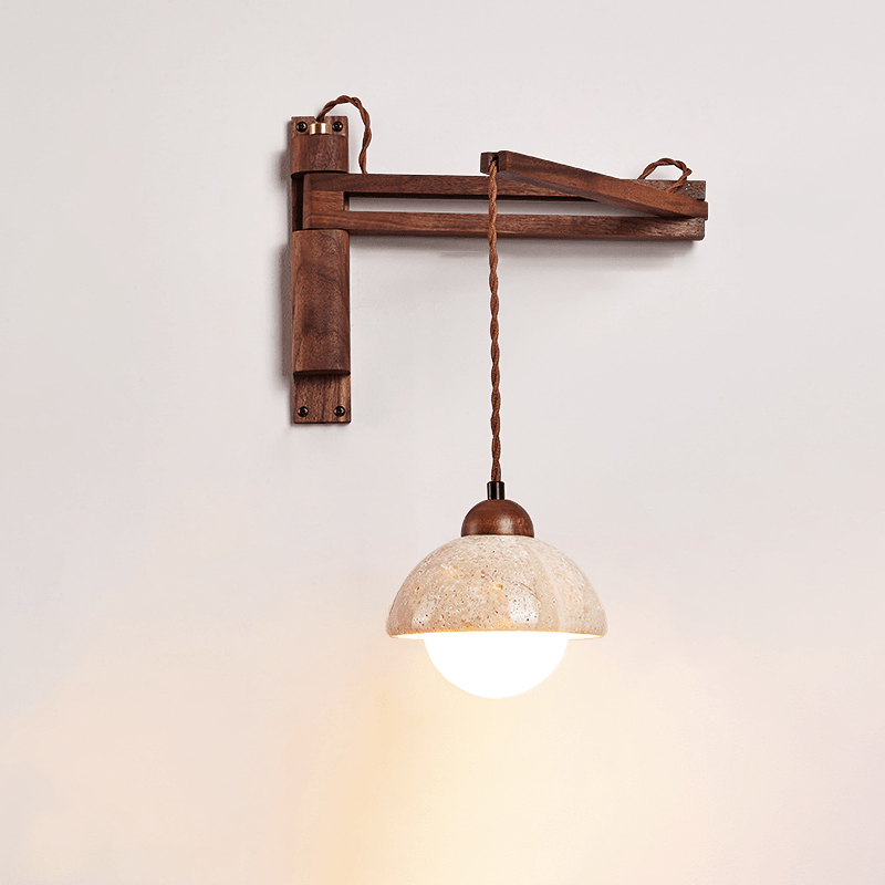 Travertine Swing Arm Wall Sconce