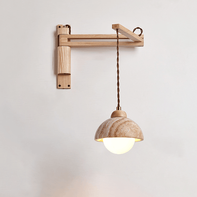 Travertine Swing Arm Wall Sconce