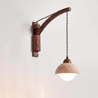 Travertine Swing Arm Wall Sconce