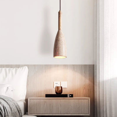 Nerian Travertine Teardrop Pendant Light