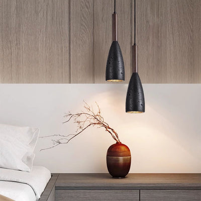 Nerian Travertine Teardrop Pendant Light