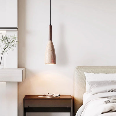 Nerian Travertine Teardrop Pendant Light