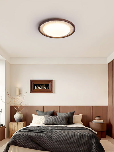 Bexm Round Yellow Travertine Ceiling Light