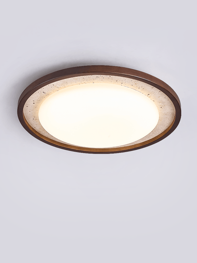 Bexm Round Yellow Travertine Ceiling Light