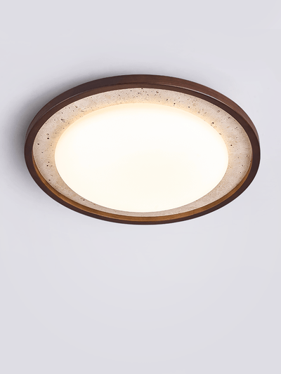 Bexm Round Yellow Travertine Ceiling Light