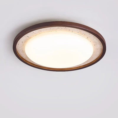 Bexm Round Yellow Travertine Ceiling Light