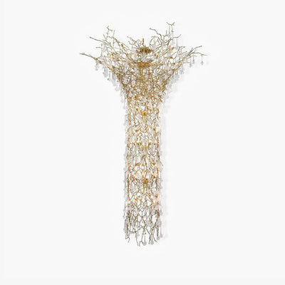 Abeleisa Tree Branch Staircase Brass Crystal Chandelier