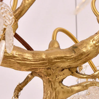 Abeleisa Tree Branch Staircase Brass Crystal Chandelier