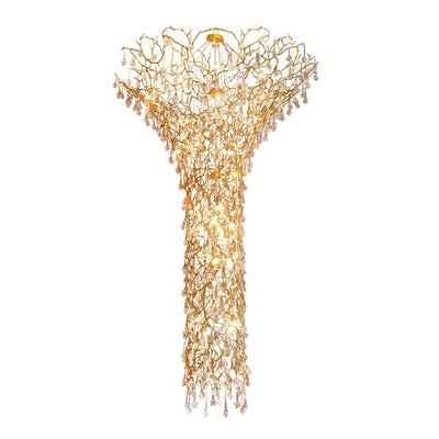 Abeleisa Tree Branch Staircase Brass Crystal Chandelier