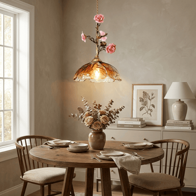 Trellis Rose Pendant Lamp