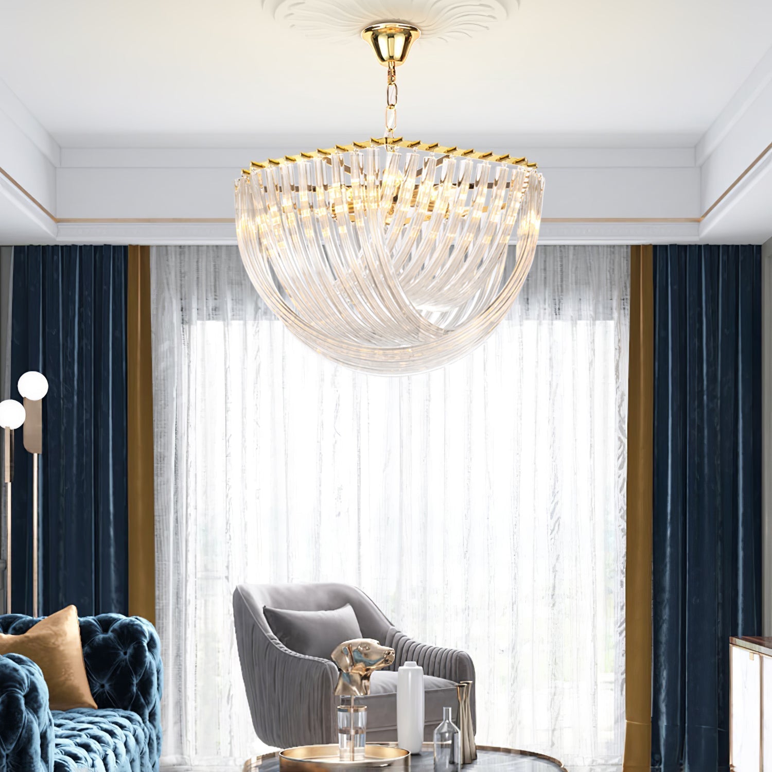 Sylnen Chandelier Clear Curved Tiered