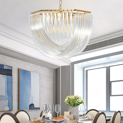 Sylnen Chandelier Clear Curved Tiered