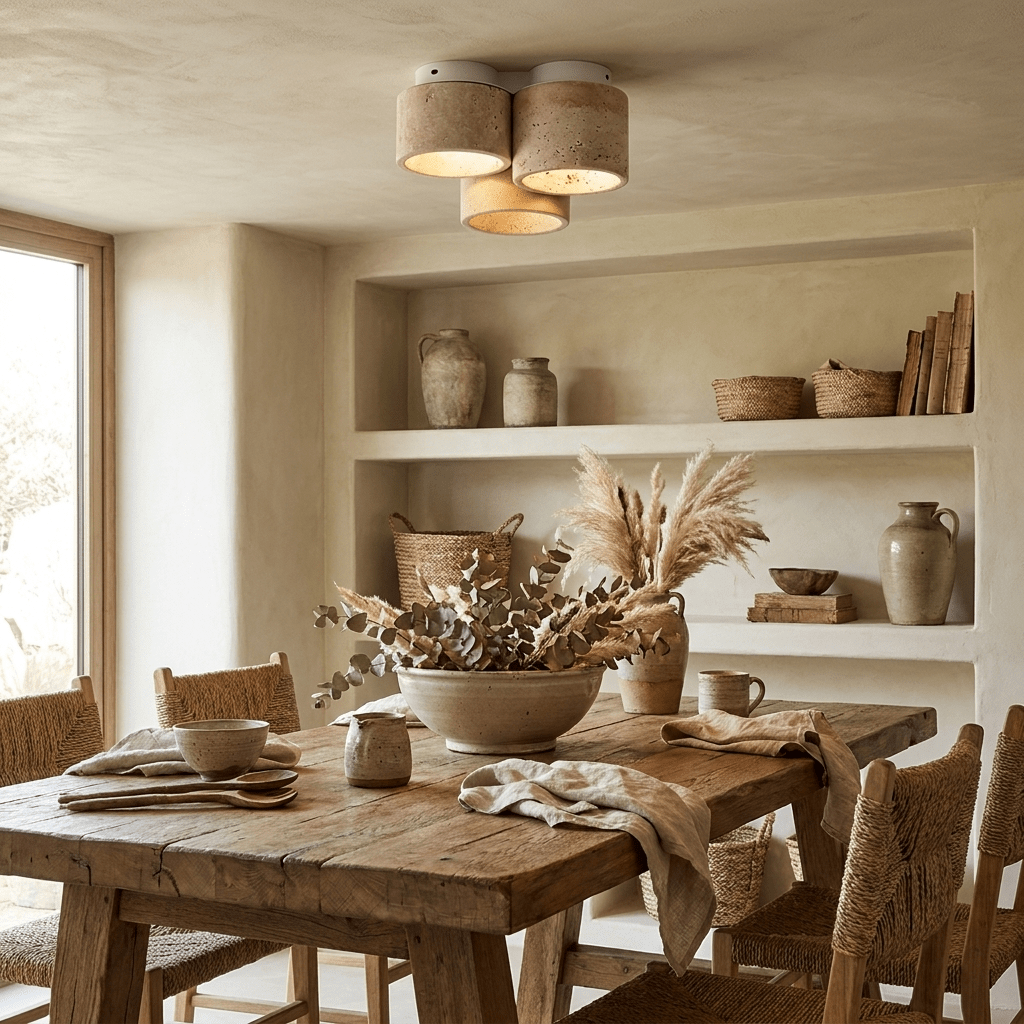 Seralora Travertine Ceiling Light