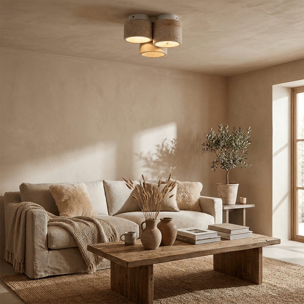 Seralora Travertine Ceiling Light