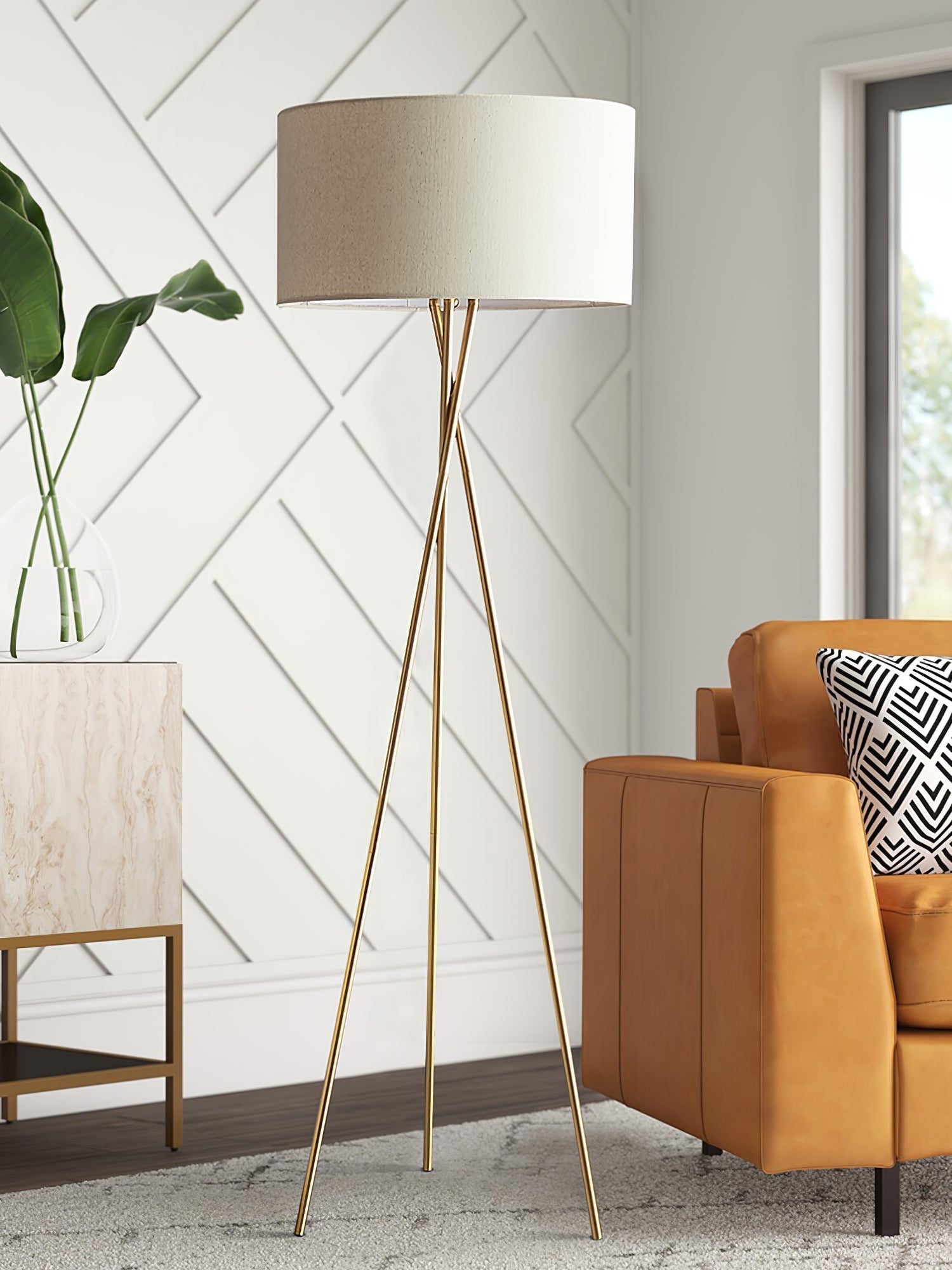 Zander Minimalist Fabric Floor Lamp