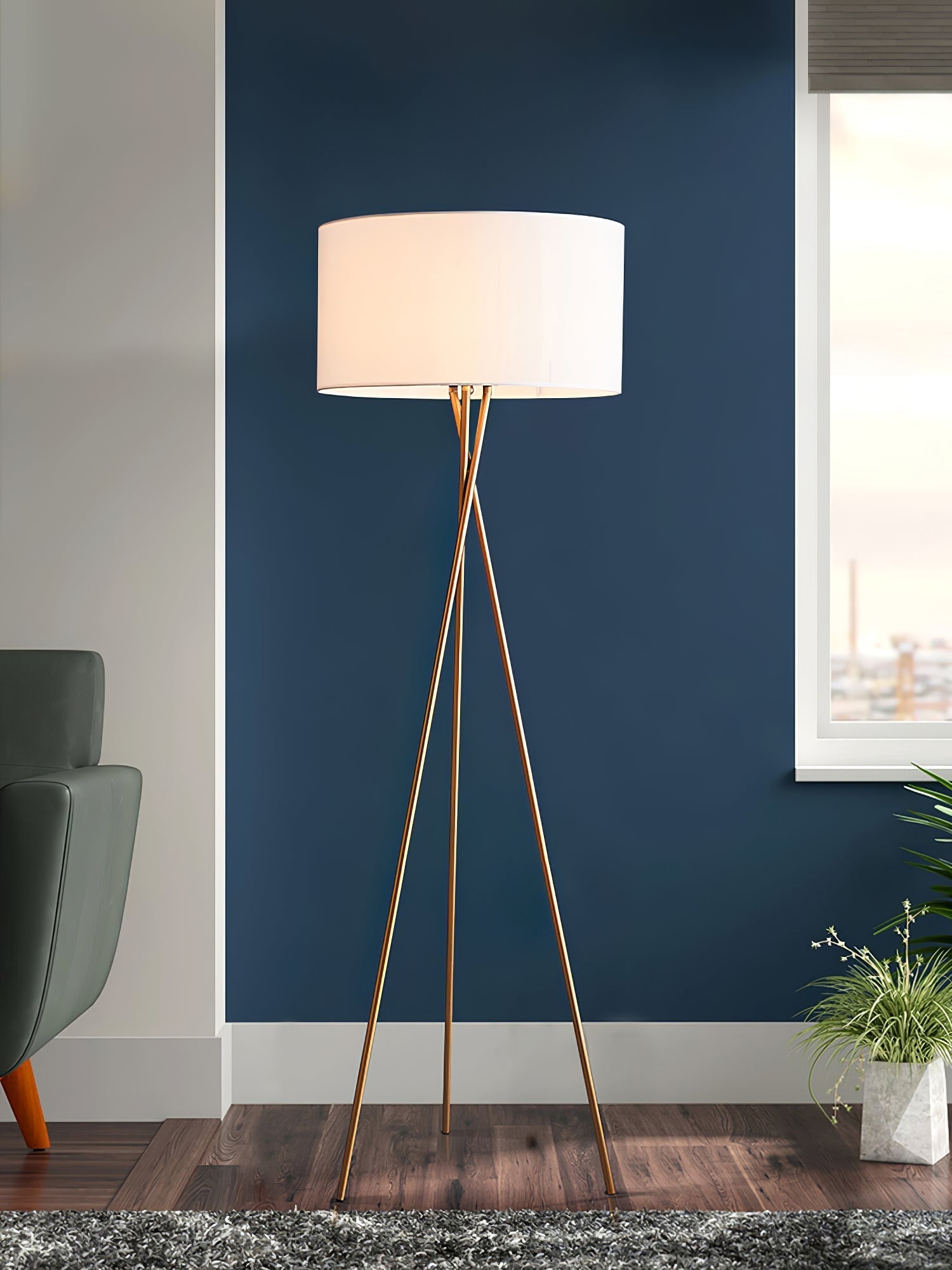Zander Minimalist Fabric Floor Lamp