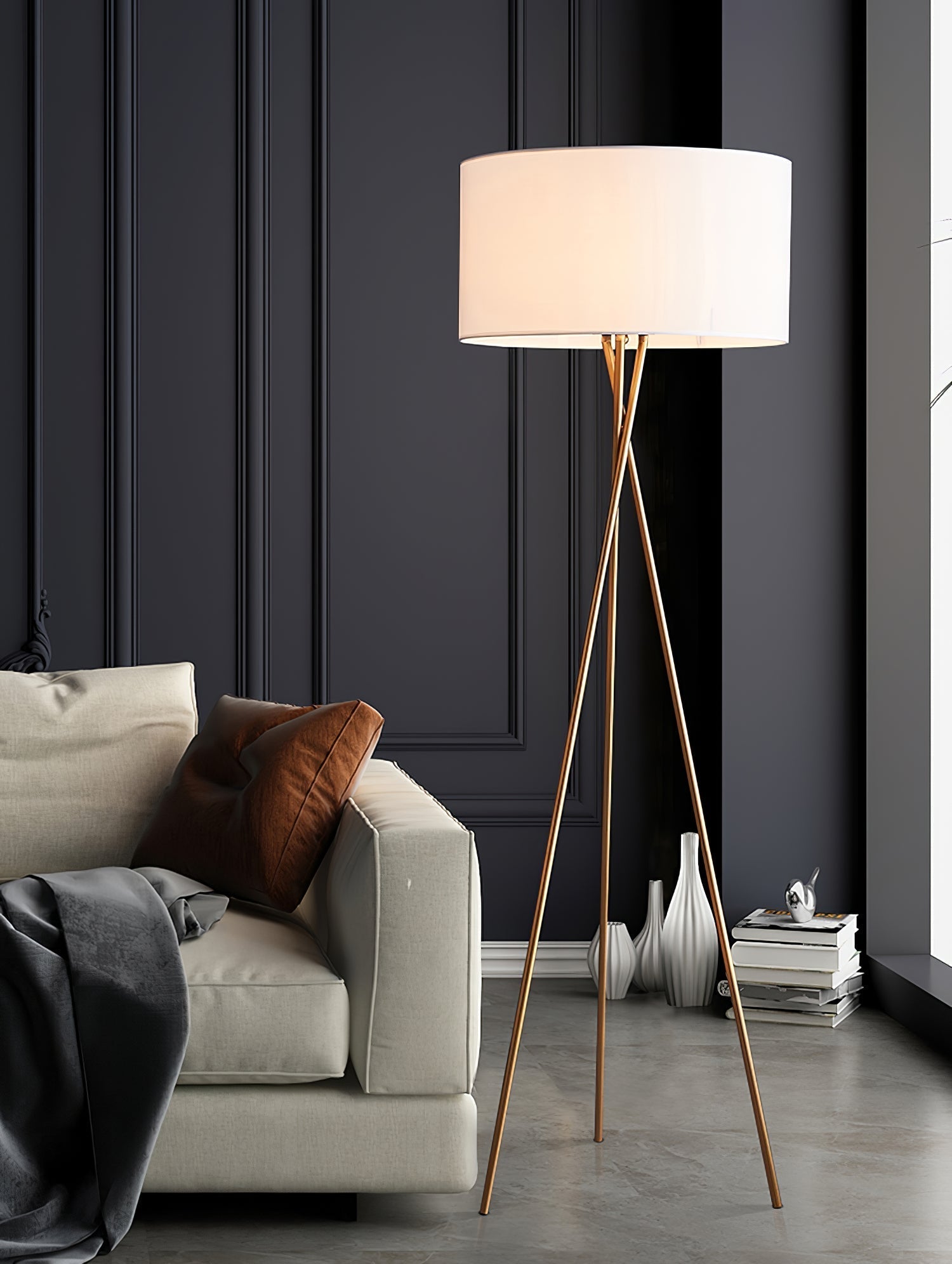 Zander Minimalist Fabric Floor Lamp
