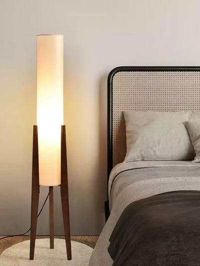 Triluxe Wood & Fabric Modern Floor Lamp