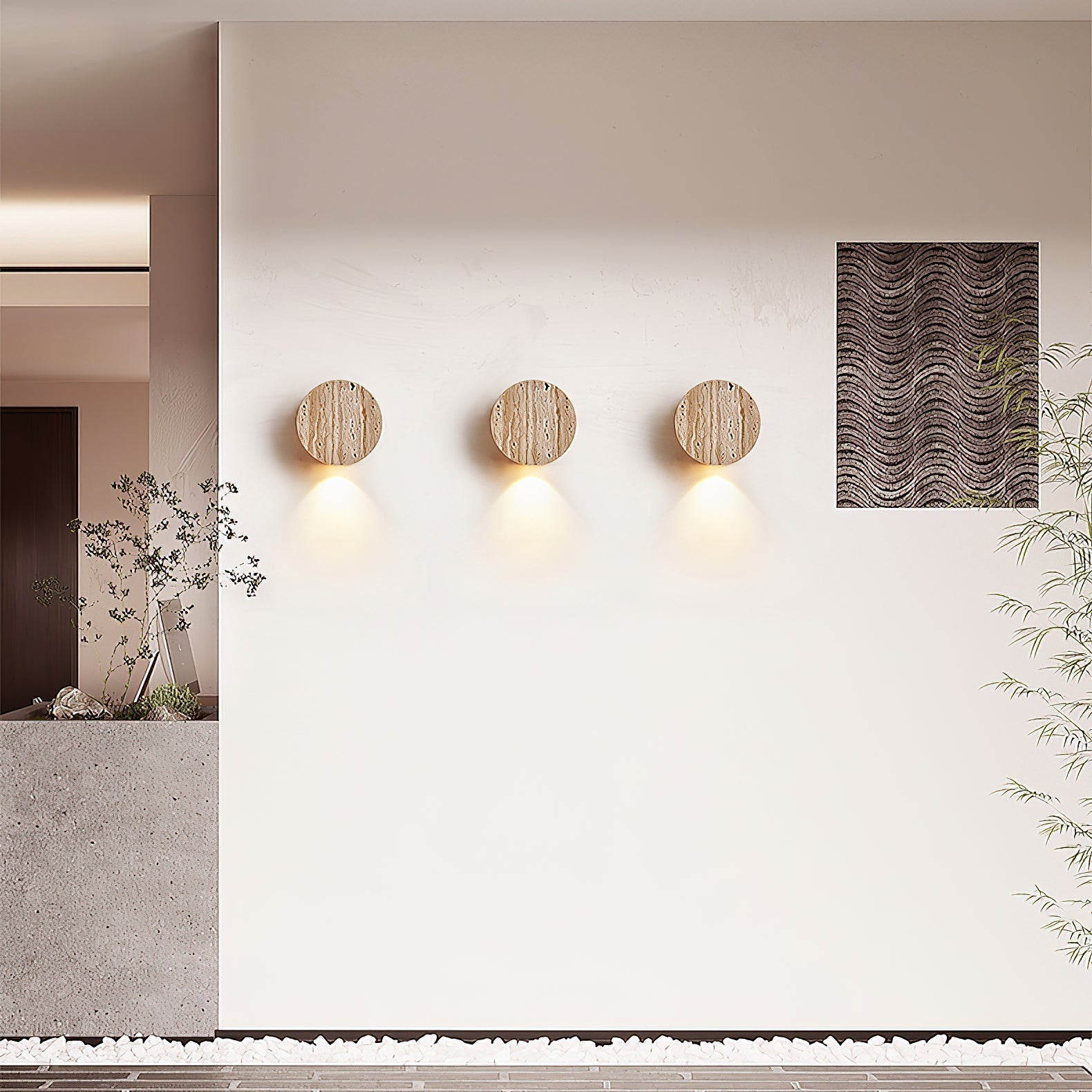 Tavoraya Travertine Wall Lamp
