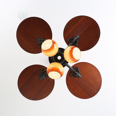 Celiira Tropical Glass Ceiling Fan Light
