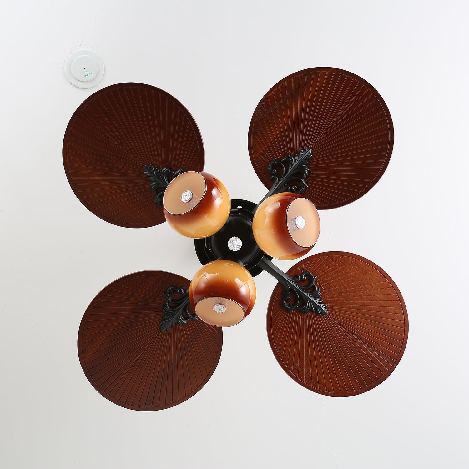Celiira Tropical Glass Ceiling Fan Light