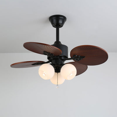 Celiira Tropical Glass Ceiling Fan Light