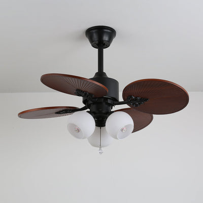 Celiira Tropical Glass Ceiling Fan Light