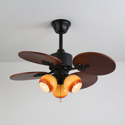 Celiira Tropical Glass Ceiling Fan Light