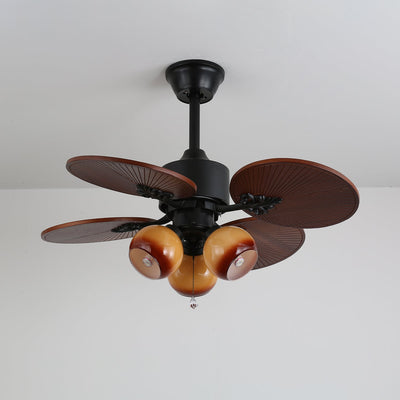 Celiira Tropical Glass Ceiling Fan Light