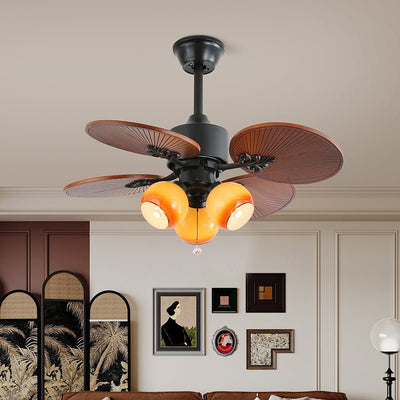 Celiira Tropical Glass Ceiling Fan Light