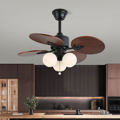Celiira Tropical Glass Ceiling Fan Light