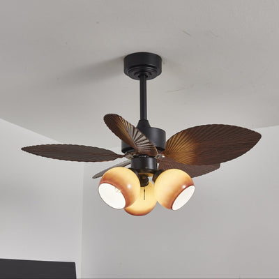 Rinaleria Vintage Wood Ceiling Fan Light