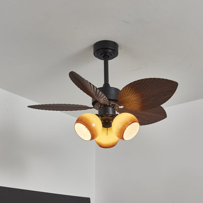Rinaleria Vintage Wood Ceiling Fan Light