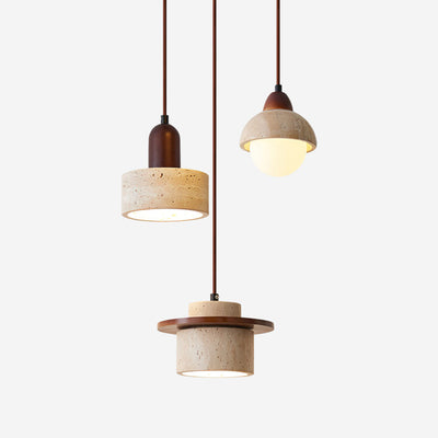 Lunara Multi-Light Pendant Lamp Set Travertine - Neutral Decor