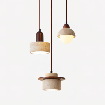 Lunara Multi-Light Pendant Lamp Set Travertine - Neutral Decor
