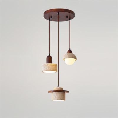 Lunara Multi-Light Pendant Lamp Set Travertine - Neutral Decor