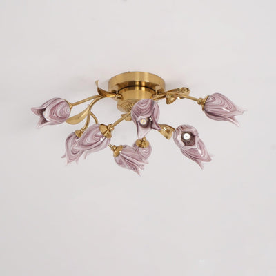 Vathaos Tulip Serenade Glass Ceiling Lamp
