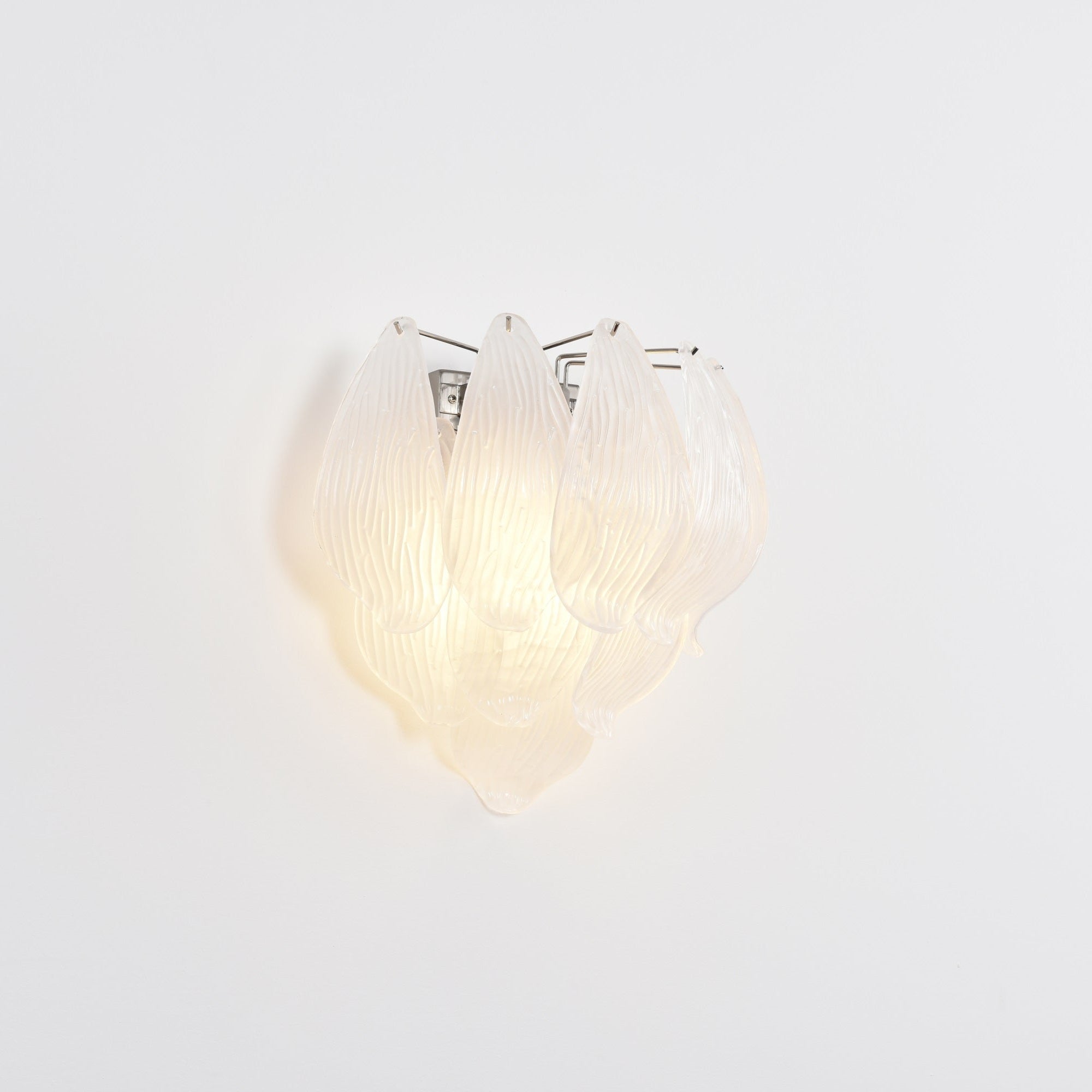 Lioriniella Wall Lamp Murano Glass Petal Frosted Cascading