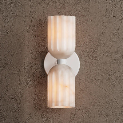 Uraeeth Modern Minimalist Double Brass Alabaster Wall Lamp - Neutral Decor