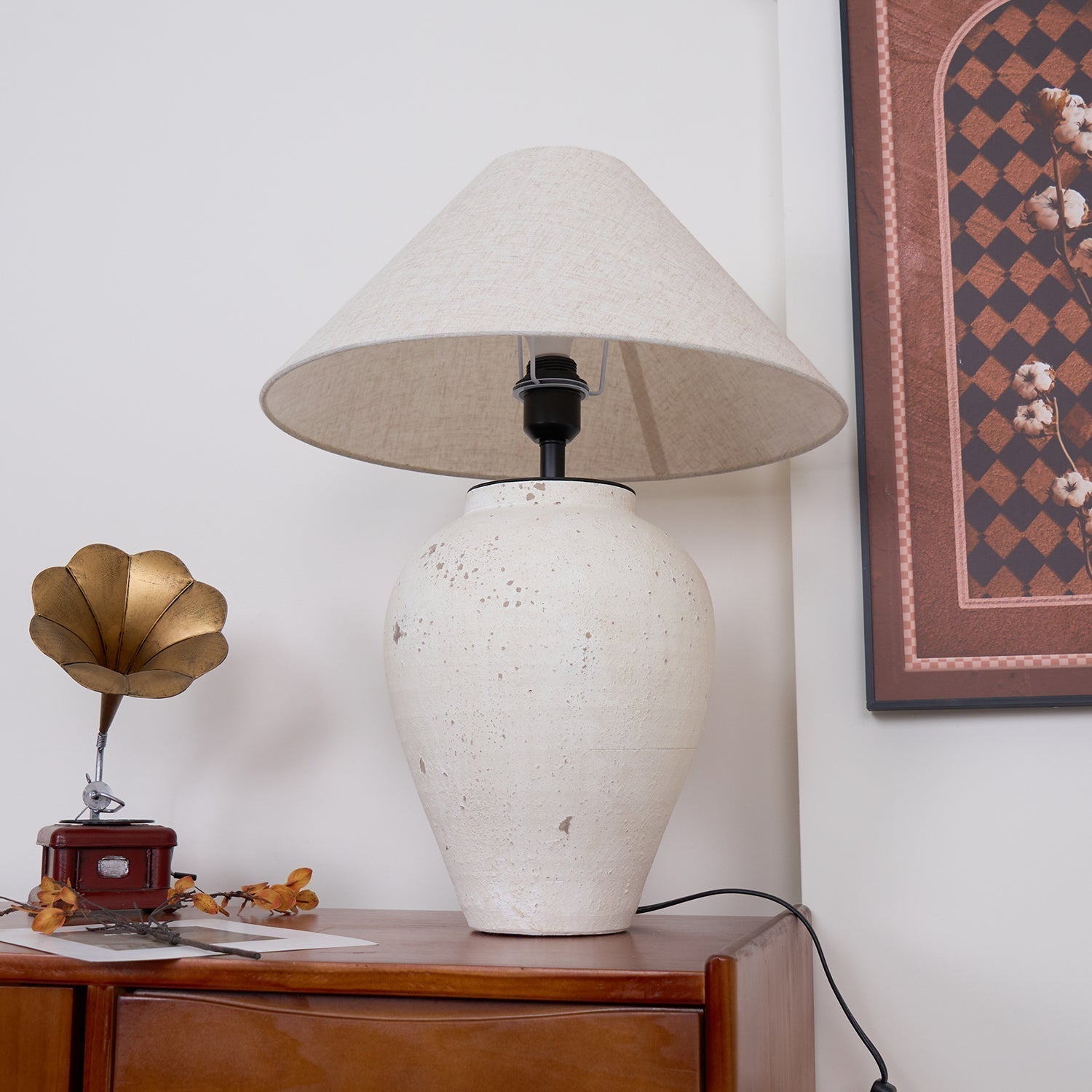 Solix Ceramics Fabric Table Lamp