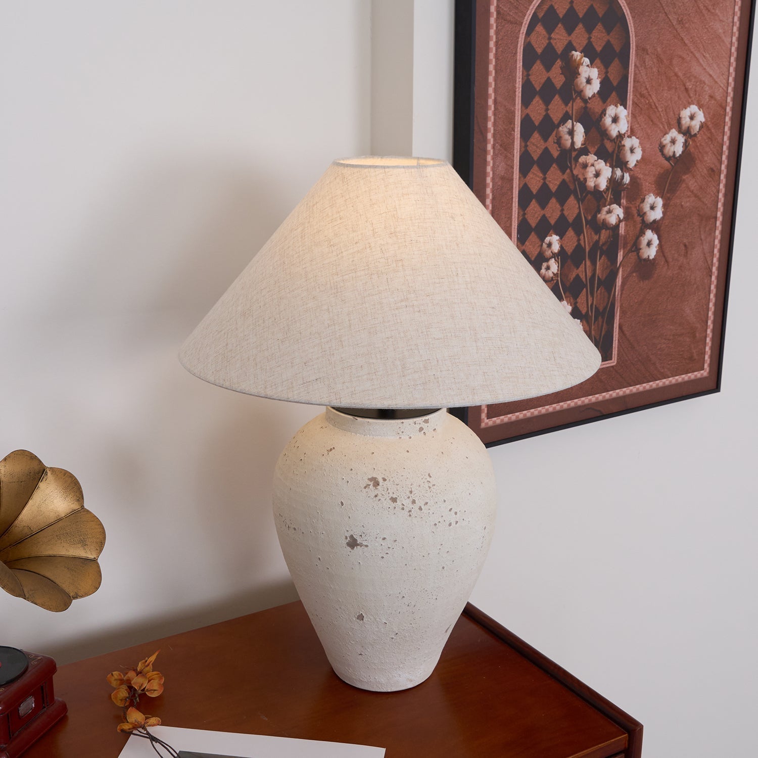 Solix Ceramics Fabric Table Lamp