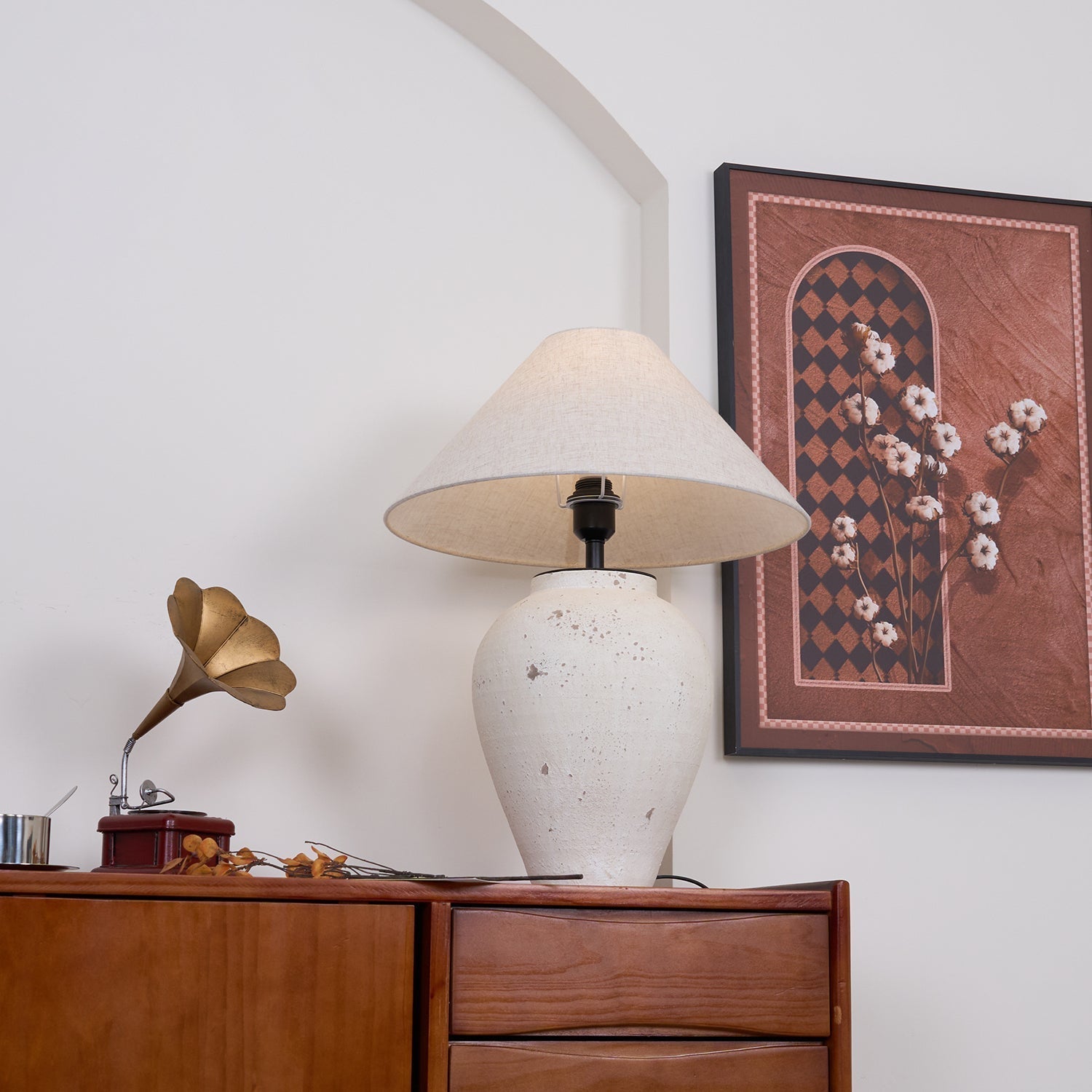 Solix Ceramics Fabric Table Lamp