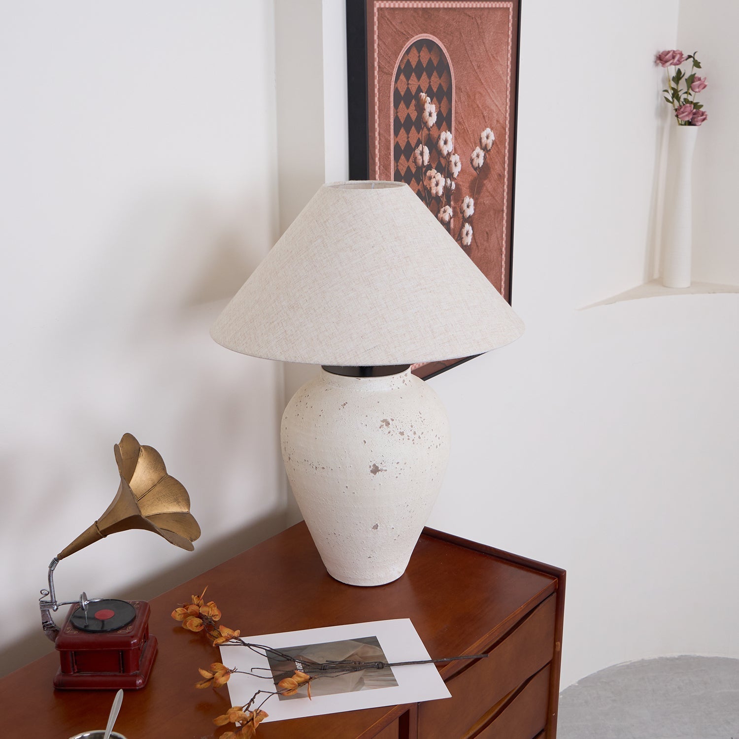 Solix Ceramics Fabric Table Lamp