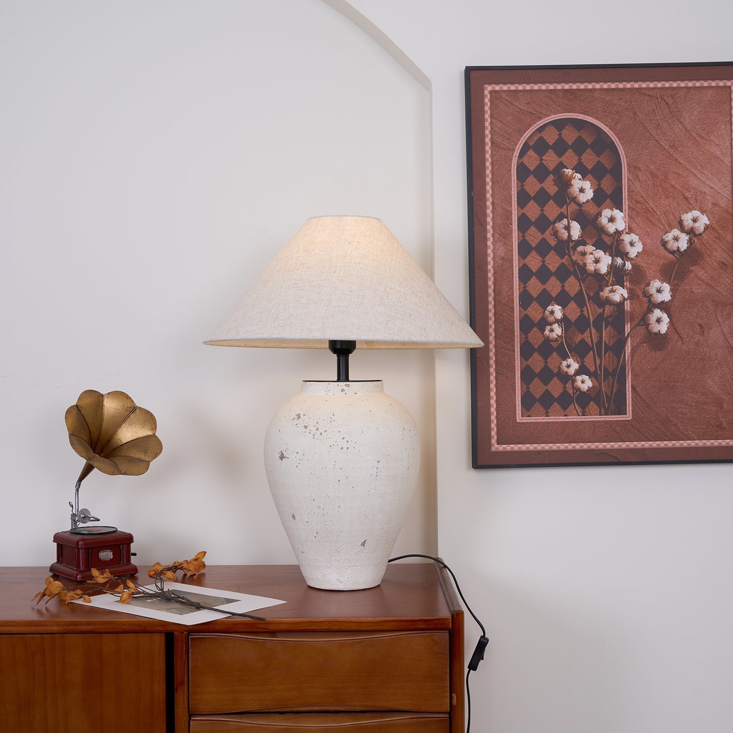Solix Ceramics Fabric Table Lamp